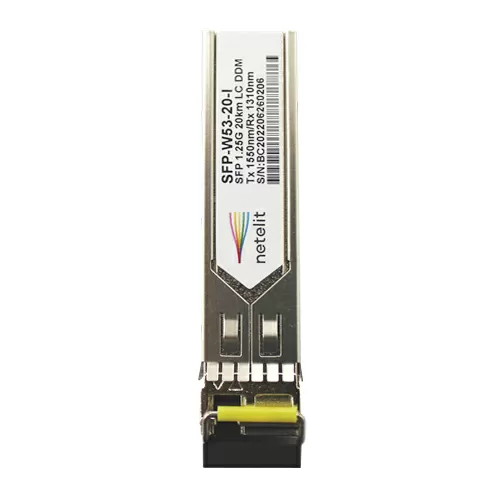 Модуль NETELIT, SFP 1.25G WDM до 20км, Tx 1550нм/Rx 1310нм, SC, DDM, индустриальный