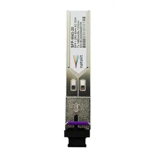 Модуль NETELIT, SFP 1.25G WDM до 20км, Tx 1490нм/Rx 1310нм, SC, DDM
