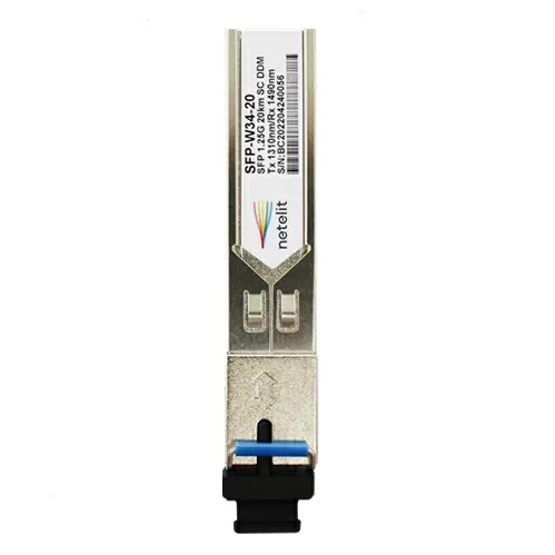 Модуль NETELIT, SFP 1.25G WDM до 20км, Tx 1310нм/Rx 1490нм, SC, DDM