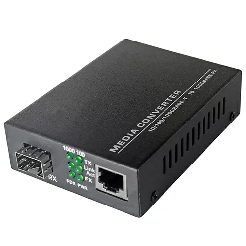 Медиаконвертер 10/100/1000-Base-T-100/1000Base-FX, Tx/Rx: 1550/1310нм, поддержка LFP (DIP), БП AC,DC
